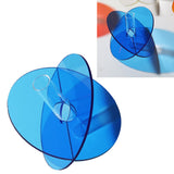 Acrylic Geometric Flower Vase Fine Detail Easy To Clean Acrylic Geometric Minimalist Vase for Living Room Table Disc Blue 15x13x2cm - Extra Image