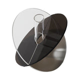 Acrylic Geometric Flower Vase Fine Detail Easy To Clean Acrylic Geometric Minimalist Vase for Living Room Table Disc Transparent Grey 15x13x2cm