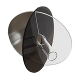 Acrylic Geometric Flower Vase Fine Detail Easy To Clean Acrylic Geometric Minimalist Vase for Living Room Table Disc Transparent Grey 15x13x2cm - Front View