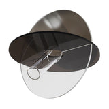 Acrylic Geometric Flower Vase Fine Detail Easy To Clean Acrylic Geometric Minimalist Vase for Living Room Table Disc Transparent Grey 15x13x2cm - Side View