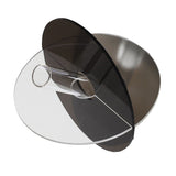 Acrylic Geometric Flower Vase Fine Detail Easy To Clean Acrylic Geometric Minimalist Vase for Living Room Table Disc Transparent Grey 15x13x2cm - Top-Down View