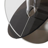 Acrylic Geometric Flower Vase Fine Detail Easy To Clean Acrylic Geometric Minimalist Vase for Living Room Table Disc Transparent Grey 15x13x2cm - Extra Image