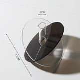 Acrylic Geometric Flower Vase Fine Detail Easy To Clean Acrylic Geometric Minimalist Vase for Living Room Table Disc Transparent Grey 15x13x2cm - Extra Image