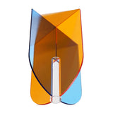Acrylic Geometric Flower Vase Fine Detail Easy To Clean Acrylic Geometric Minimalist Vase for Living Room Table Door Slice Orange Blue 20x15x2cm