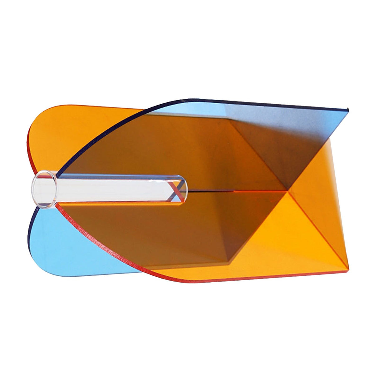 Acrylic Geometric Flower Vase Fine Detail Easy To Clean Acrylic Geometric Minimalist Vase for Living Room Table Door Slice Orange Blue 20x15x2cm