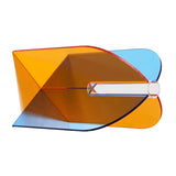 Acrylic Geometric Flower Vase Fine Detail Easy To Clean Acrylic Geometric Minimalist Vase for Living Room Table Door Slice Orange Blue 20x15x2cm
