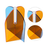 Acrylic Geometric Flower Vase Fine Detail Easy To Clean Acrylic Geometric Minimalist Vase for Living Room Table Door Slice Orange Blue 20x15x2cm