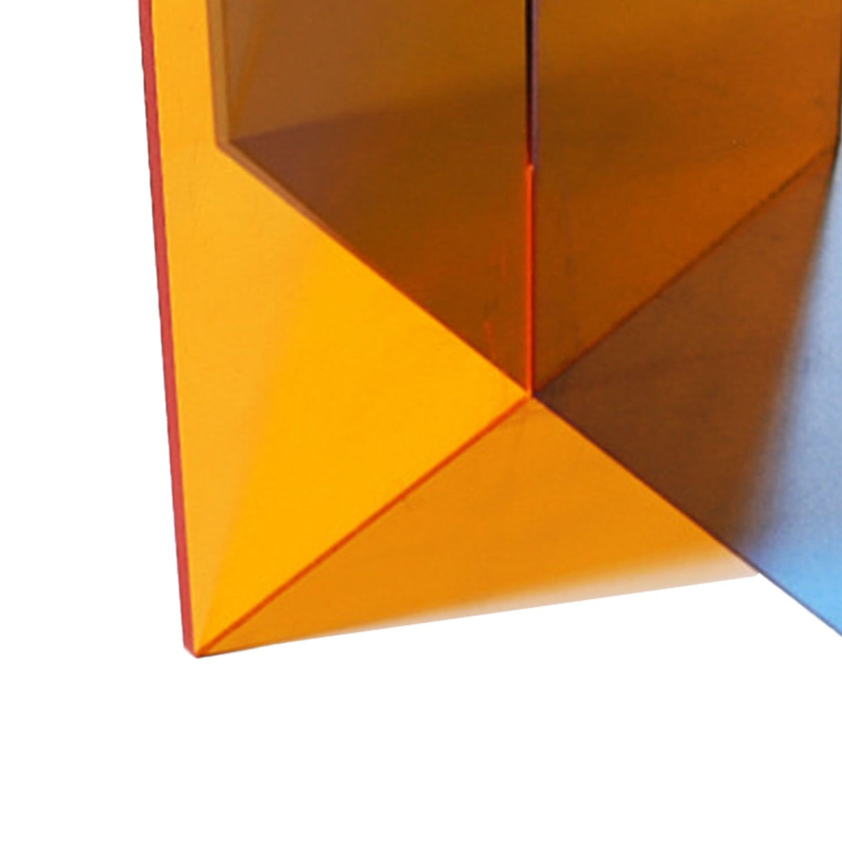 Acrylic Geometric Flower Vase Fine Detail Easy To Clean Acrylic Geometric Minimalist Vase for Living Room Table Door Slice Orange Blue 20x15x2cm