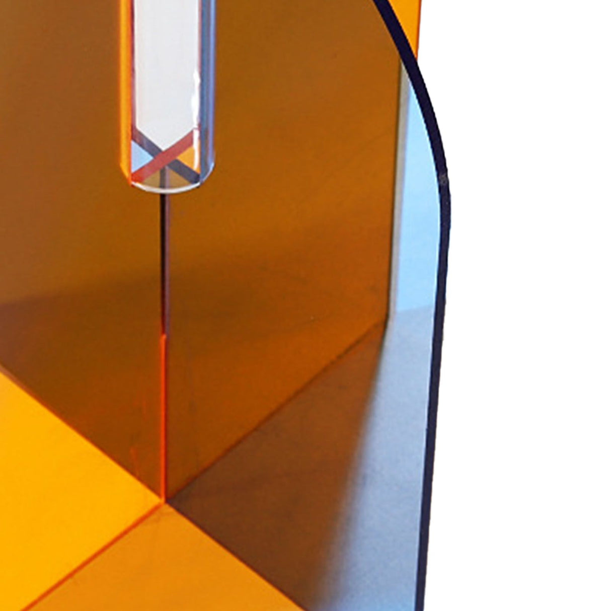 Acrylic Geometric Flower Vase Fine Detail Easy To Clean Acrylic Geometric Minimalist Vase for Living Room Table Door Slice Orange Blue 20x15x2cm