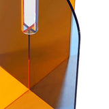 Acrylic Geometric Flower Vase Fine Detail Easy To Clean Acrylic Geometric Minimalist Vase for Living Room Table Door Slice Orange Blue 20x15x2cm