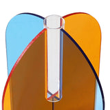 Acrylic Geometric Flower Vase Fine Detail Easy To Clean Acrylic Geometric Minimalist Vase for Living Room Table Door Slice Orange Blue 20x15x2cm