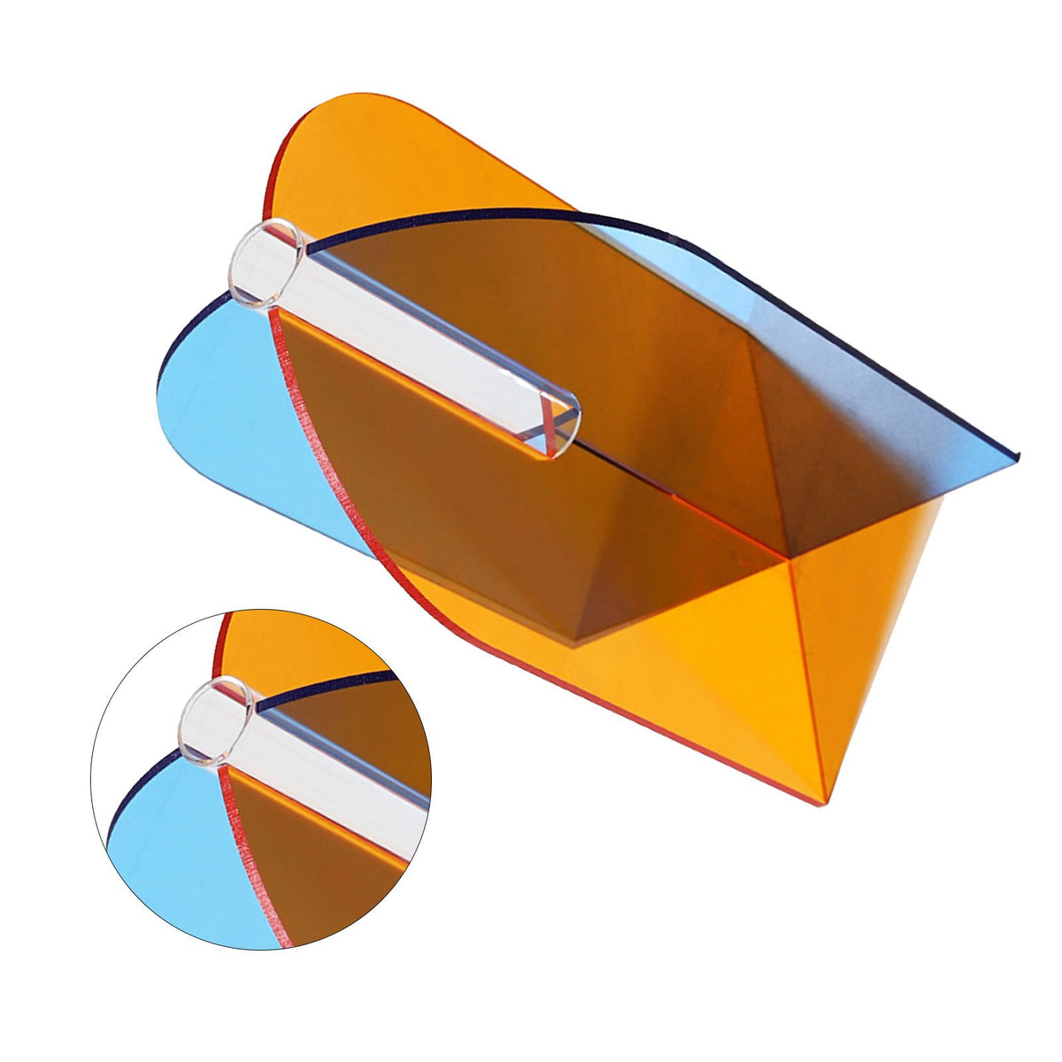 Acrylic Geometric Flower Vase Fine Detail Easy To Clean Acrylic Geometric Minimalist Vase for Living Room Table Door Slice Orange Blue 20x15x2cm
