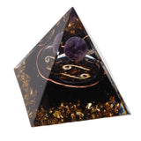 5cm Orgonite Pyramid for Positive Energy Healing Crystal Pyramid Meditation Orgonite Pyramids Chakra Zodiac Energy Generator Cancer - Top-Down View