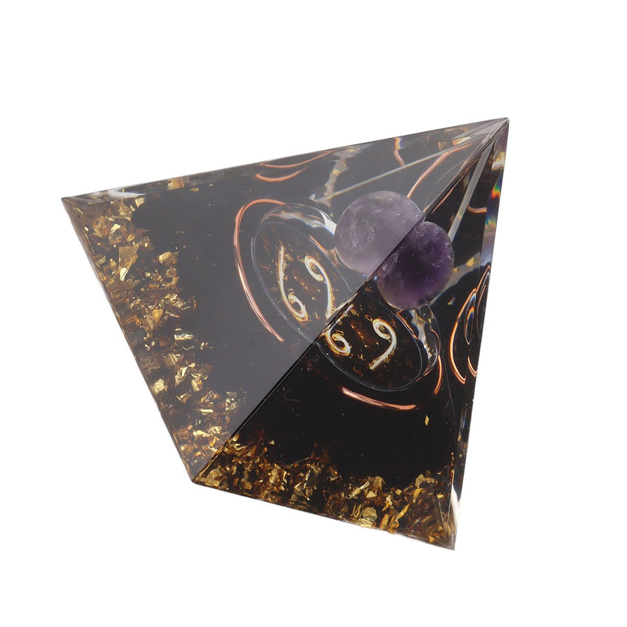 5cm Orgonite Pyramid for Positive Energy Healing Crystal Pyramid Meditation Orgonite Pyramids Chakra Zodiac Energy Generator Cancer
