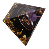 5cm Orgonite Pyramid for Positive Energy Healing Crystal Pyramid Meditation Orgonite Pyramids Chakra Zodiac Energy Generator Leo - Top-Down View