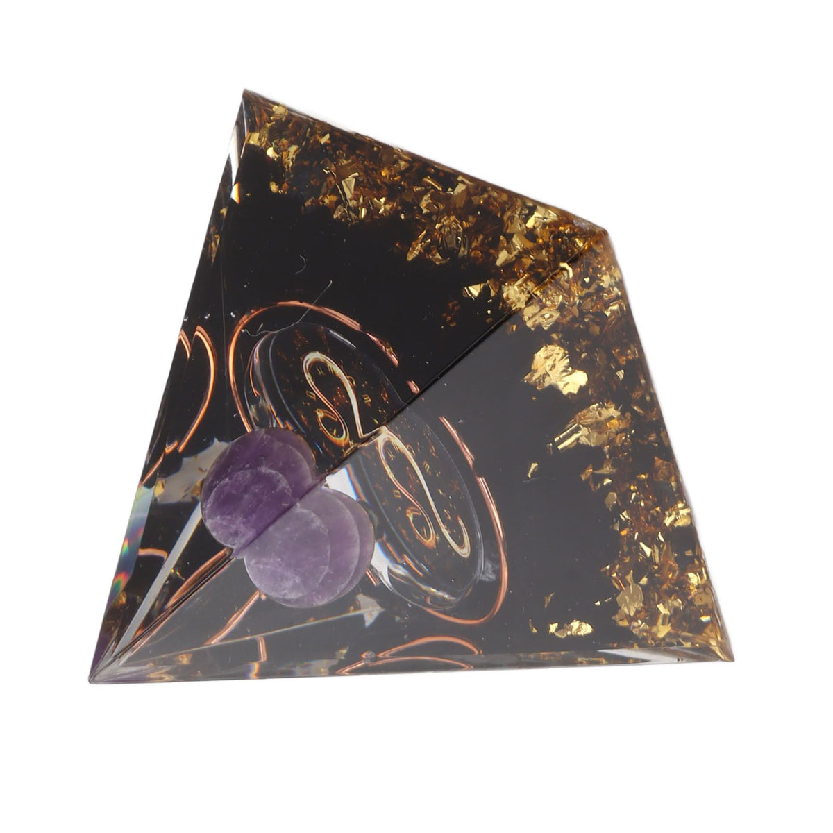 5cm Orgonite Pyramid for Positive Energy Healing Crystal Pyramid Meditation Orgonite Pyramids Chakra Zodiac Energy Generator Leo