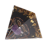 5cm Orgonite Pyramid for Positive Energy Healing Crystal Pyramid Meditation Orgonite Pyramids Chakra Zodiac Energy Generator Leo - Rear View