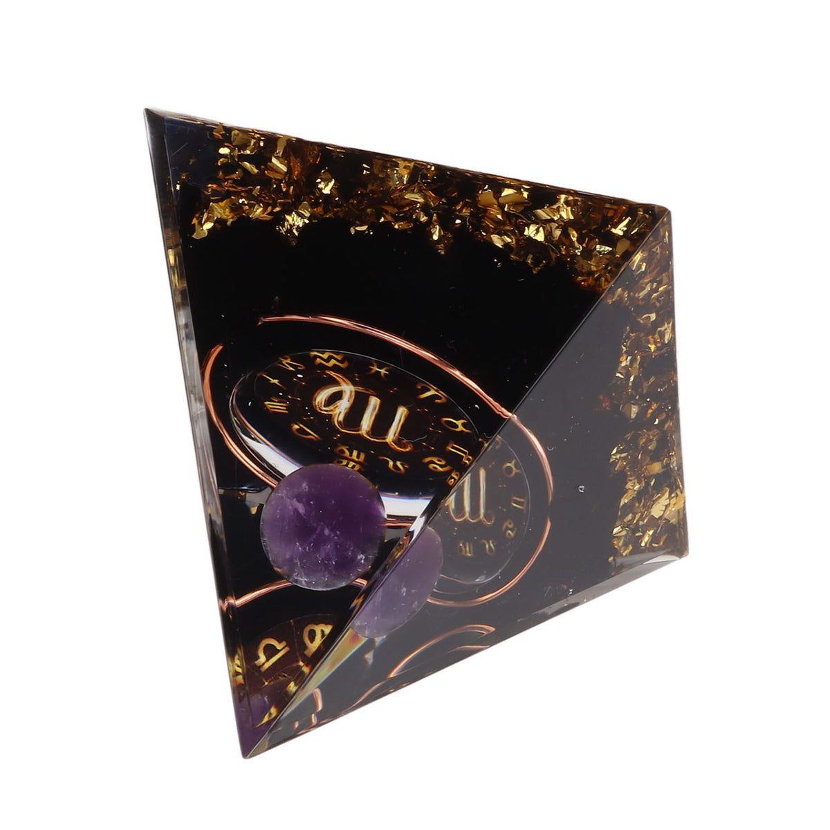 5cm Orgonite Pyramid for Positive Energy Healing Crystal Pyramid Meditation Orgonite Pyramids Chakra Zodiac Energy Generator Virgo