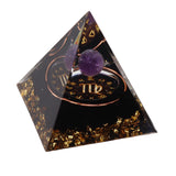 5cm Orgonite Pyramid for Positive Energy Healing Crystal Pyramid Meditation Orgonite Pyramids Chakra Zodiac Energy Generator Virgo - Top-Down View