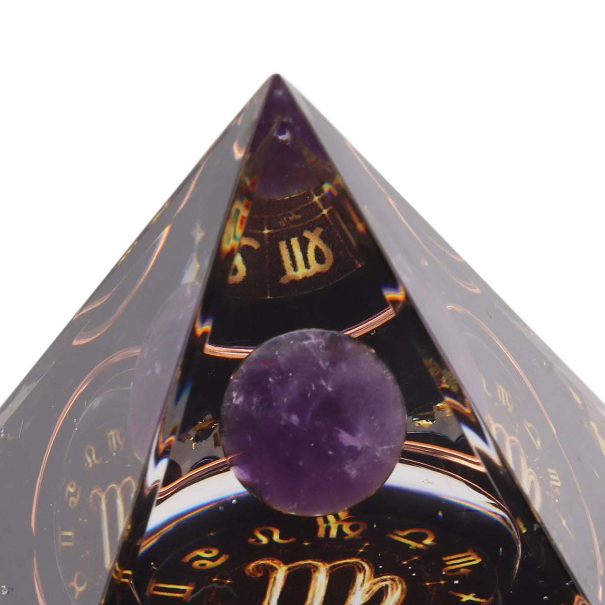 5cm Orgonite Pyramid for Positive Energy Healing Crystal Pyramid Meditation Orgonite Pyramids Chakra Zodiac Energy Generator Virgo