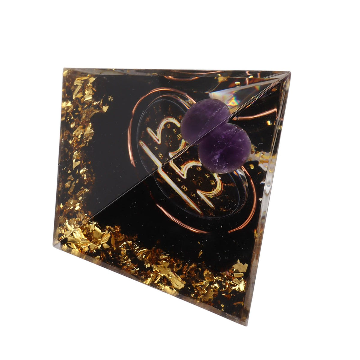 5cm Orgonite Pyramid for Positive Energy Healing Crystal Pyramid Meditation Orgonite Pyramids Chakra Zodiac Energy Generator Libra