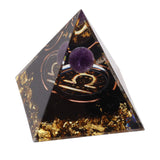 5cm Orgonite Pyramid for Positive Energy Healing Crystal Pyramid Meditation Orgonite Pyramids Chakra Zodiac Energy Generator Libra - Rear View
