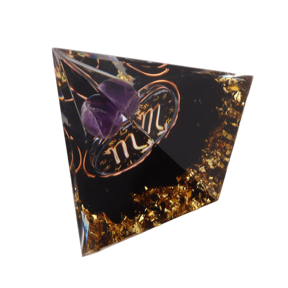 5cm Orgonite Pyramid for Positive Energy Healing Crystal Pyramid Meditation Orgonite Pyramids Chakra Zodiac Energy Generator Scorpio