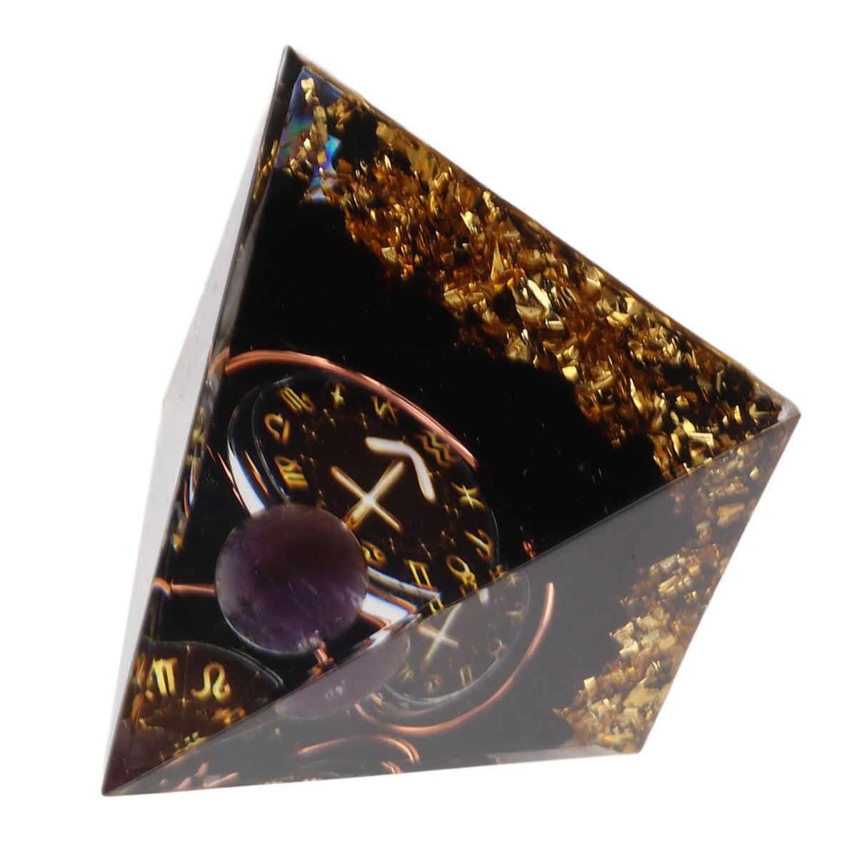 5cm Orgonite Pyramid for Positive Energy Healing Crystal Pyramid Meditation Orgonite Pyramids Chakra Zodiac Energy Generator Sagittarius