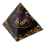 5cm Orgonite Pyramid for Positive Energy Healing Crystal Pyramid Meditation Orgonite Pyramids Chakra Zodiac Energy Generator Aquarius - Side View