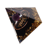 5cm Orgonite Pyramid for Positive Energy Healing Crystal Pyramid Meditation Orgonite Pyramids Chakra Zodiac Energy Generator Aquarius - Low Angle