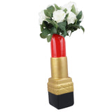 Creative Lipstick Shape Vase Beautiful Resin Exquisite Realistic Lipstick Shape Decorative Vase for Book Shop Coffee Shop Gold