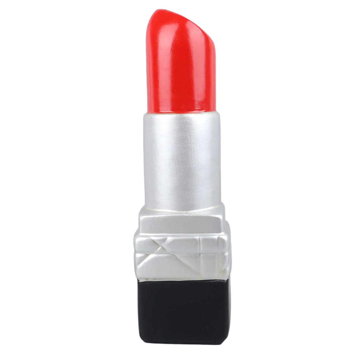 Creative Lipstick Shape Vase Beautiful Resin Exquisite Realistic Lipstick Shape Decorative Vase for Book Shop Coffee Shop Silver