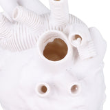 Creative Anatomical Heart Vases Resin Sculpture Heart Shaped Art Flower Vases Desktop Home Decoration for Living Room White - Extra Image
