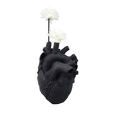 Creative Anatomical Heart Vases Resin Sculpture Heart Shaped Art Flower Vases Desktop Home Decoration for Living Room Black