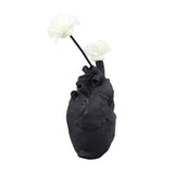 Creative Anatomical Heart Vases Resin Sculpture Heart Shaped Art Flower Vases Desktop Home Decoration for Living Room Black