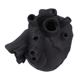 Creative Anatomical Heart Vases Resin Sculpture Heart Shaped Art Flower Vases Desktop Home Decoration for Living Room Black