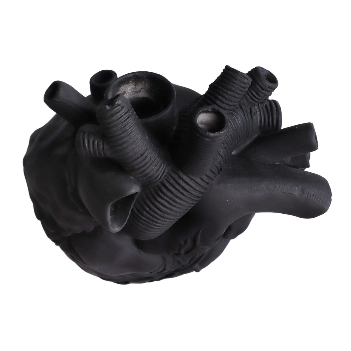 Creative Anatomical Heart Vases Resin Sculpture Heart Shaped Art Flower Vases Desktop Home Decoration for Living Room Black
