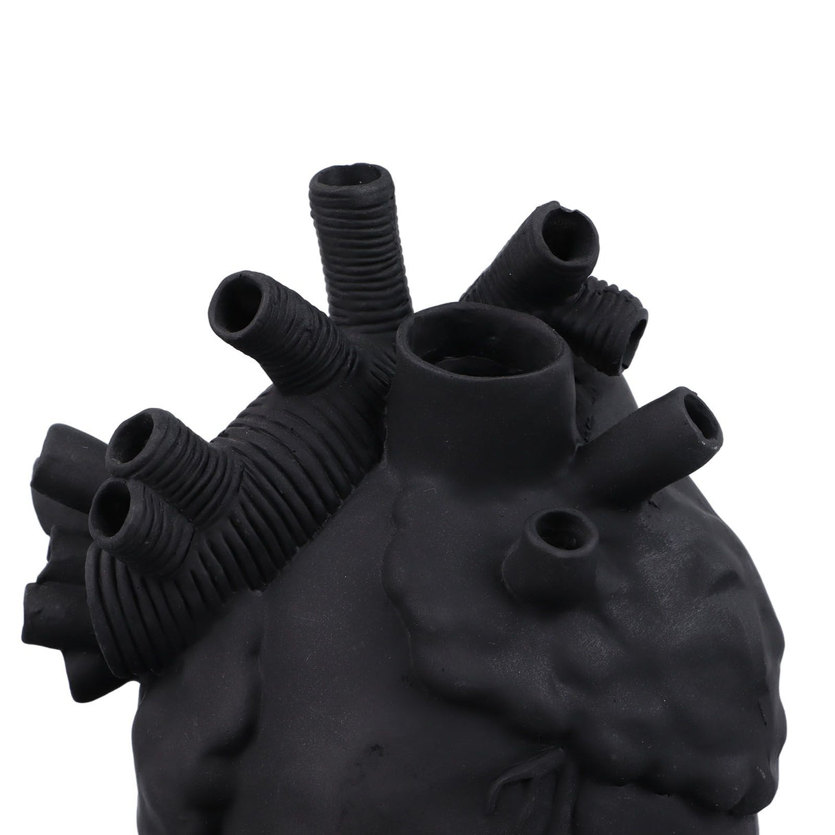 Creative Anatomical Heart Vases Resin Sculpture Heart Shaped Art Flower Vases Desktop Home Decoration for Living Room Black