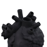 Creative Anatomical Heart Vases Resin Sculpture Heart Shaped Art Flower Vases Desktop Home Decoration for Living Room Black - Extra Image