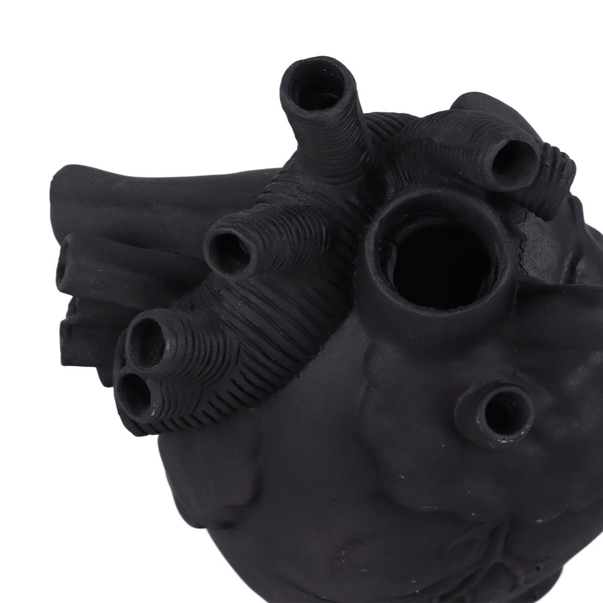 Creative Anatomical Heart Vases Resin Sculpture Heart Shaped Art Flower Vases Desktop Home Decoration for Living Room Black