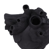 Creative Anatomical Heart Vases Resin Sculpture Heart Shaped Art Flower Vases Desktop Home Decoration for Living Room Black - Extra Image