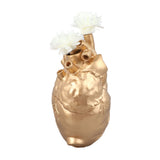 Creative Anatomical Heart Vases Resin Sculpture Heart Shaped Art Flower Vases Desktop Home Decoration for Living Room Gold - 45-Degree Angle