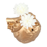 Creative Anatomical Heart Vases Resin Sculpture Heart Shaped Art Flower Vases Desktop Home Decoration for Living Room Gold - Low Angle