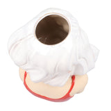 Girl Face Vase Modern Decorative Sculpture Ceramic Head Flower Vase for Living Room Bedroom Office White