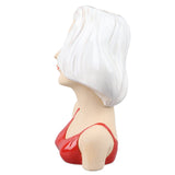 Girl Face Vase Modern Decorative Sculpture Ceramic Head Flower Vase for Living Room Bedroom Office White - Close-Up Angle