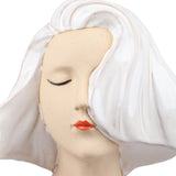 Girl Face Vase Modern Decorative Sculpture Ceramic Head Flower Vase for Living Room Bedroom Office White - Extra Image