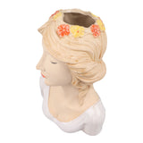 Modern Ceramic Face Vases Decorative Modern Style Shy Girl Flower Lady Head Vase for Unisex Plants Lover White - Top-Down View