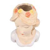 Modern Ceramic Face Vases Decorative Modern Style Shy Girl Flower Lady Head Vase for Unisex Plants Lover White - 45-Degree Angle