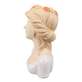 Modern Ceramic Face Vases Decorative Modern Style Shy Girl Flower Lady Head Vase for Unisex Plants Lover White - Rear View