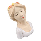 Modern Ceramic Face Vases Decorative Modern Style Shy Girl Flower Lady Head Vase for Unisex Plants Lover White - Extra Image